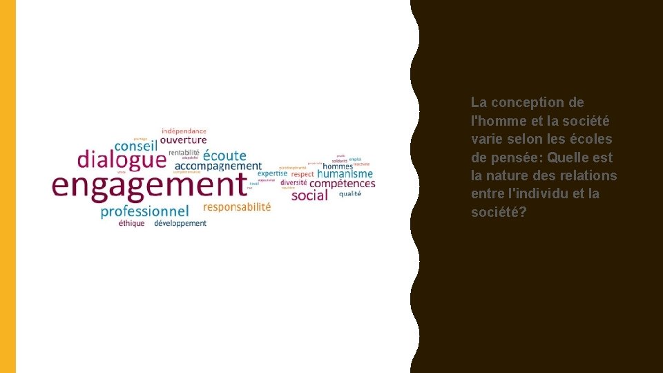  • La conception de l'homme et la société varie selon les écoles de