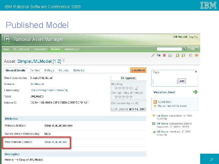 IBM Rational Software Conference 2009 Published Model MC 04 27 