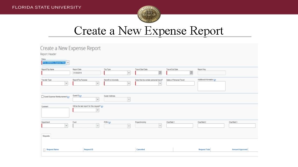 Create a New Expense Report 
