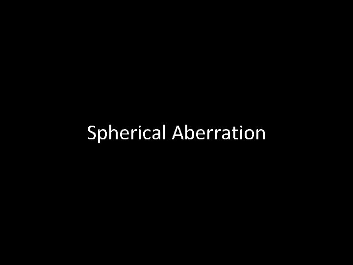 Spherical Aberration 