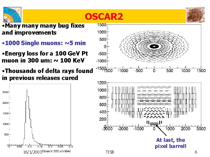 OSCAR 2 • Many many bug fixes and improvements • 1000 Single muons: ~5