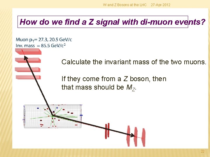 W and Z Bosons at the LHC 27 -Apr-2012 How do we find a