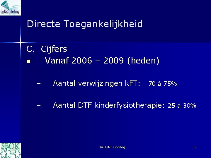 Directe Toegankelijkheid C. Cijfers n Vanaf 2006 – 2009 (heden) – Aantal verwijzingen k.