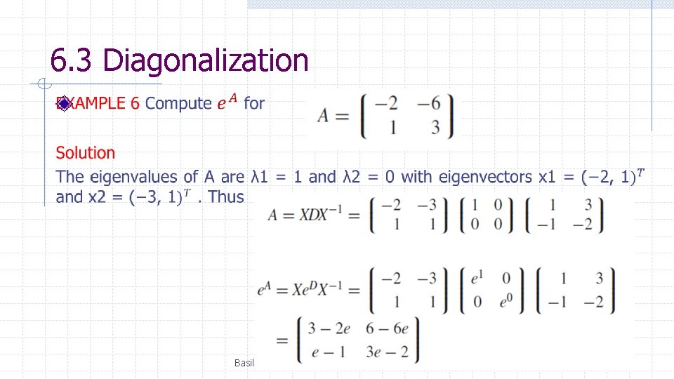 6. 3 Diagonalization Basil Hamed 68 