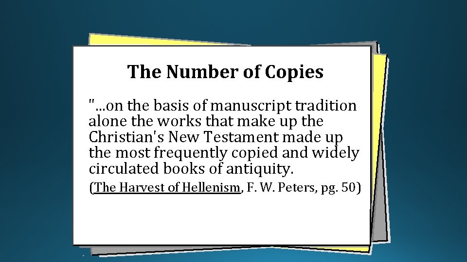 The Number of Copies ". . . on the basis of manuscript tradition alone