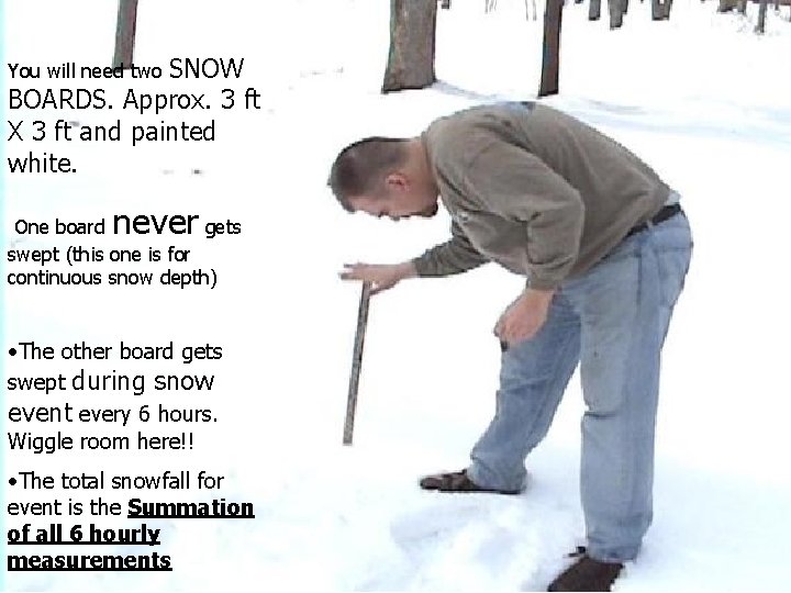 SNOW BOARDS. Approx. 3 ft X 3 ft and painted white. You will need