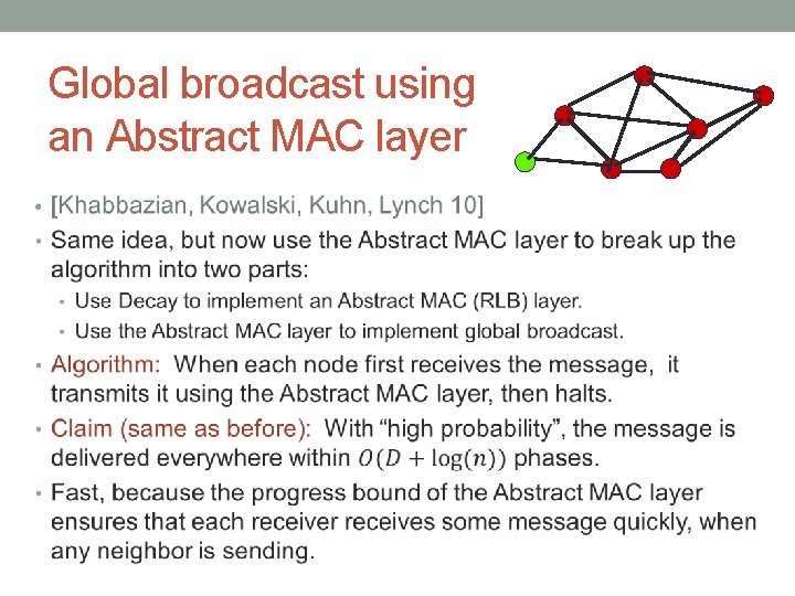 Global broadcast using an Abstract MAC layer • 