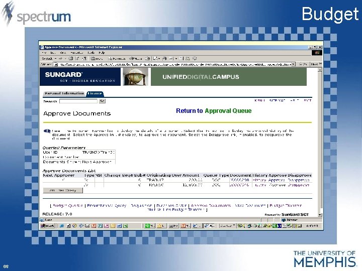Budget Return to Approval Queue 66 