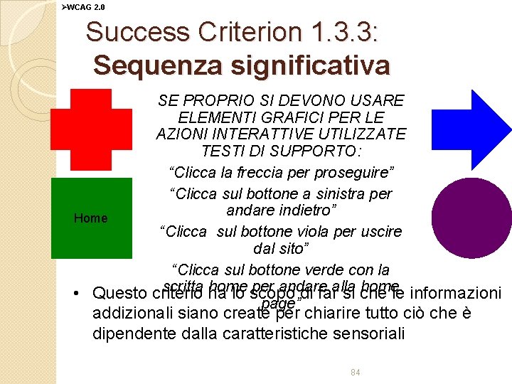 ØWCAG 2. 0 Success Criterion 1. 3. 3: Sequenza significativa SE PROPRIO SI DEVONO