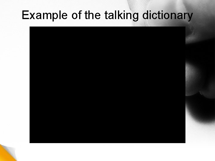 Example of the talking dictionary 