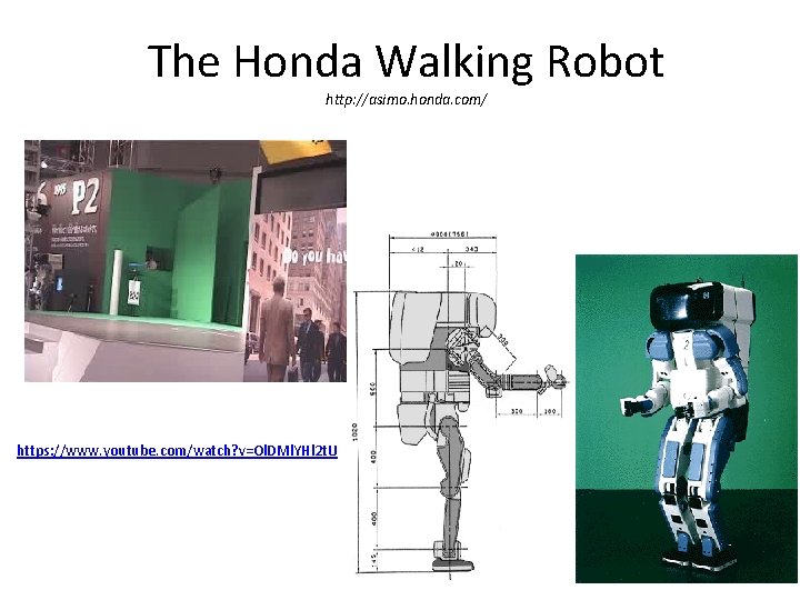 The Honda Walking Robot http: //asimo. honda. com/ https: //www. youtube. com/watch? v=Ol. DMl.