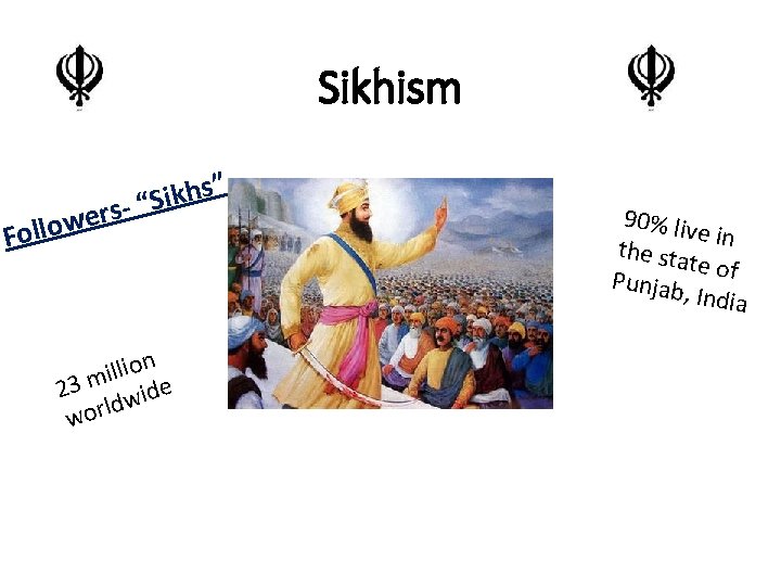 Sikhism ” s h k i s- “S r e w o l Fol