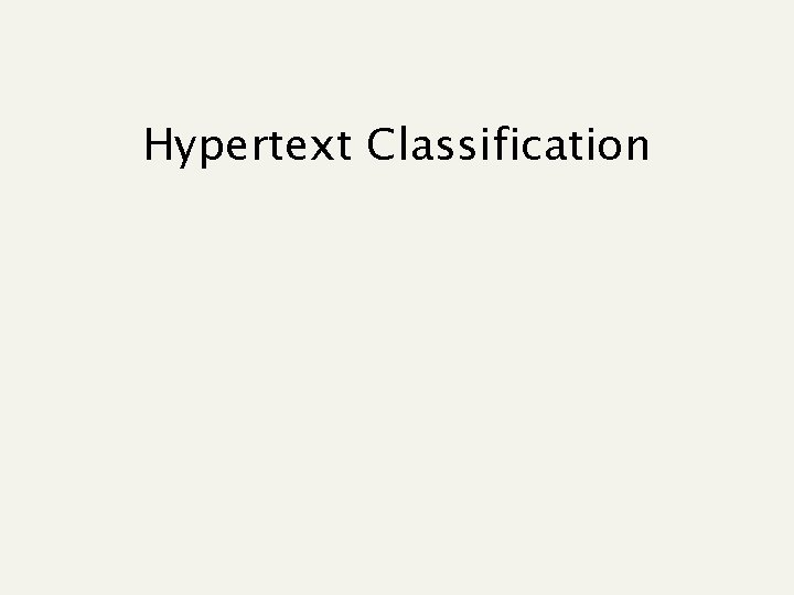 Hypertext Classification 