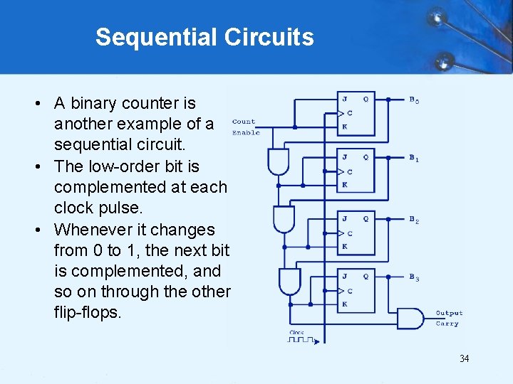 Sequential Circuits • A binary counter is another example of a sequential circuit. •