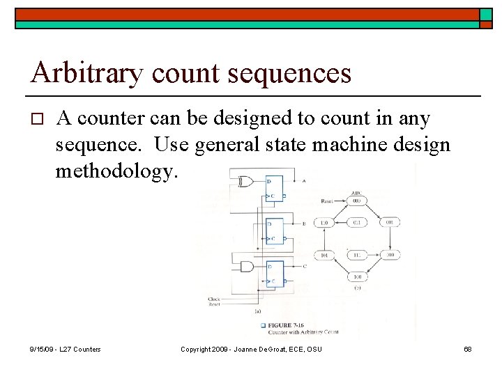 Arbitrary count sequences o A counter can be designed to count in any sequence.