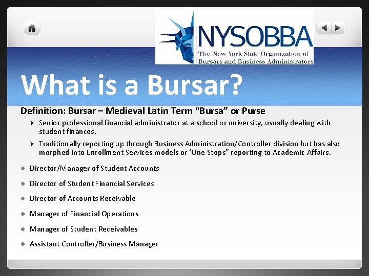 What is a Bursar? Definition: Bursar – Medieval Latin Term “Bursa” or Purse Ø