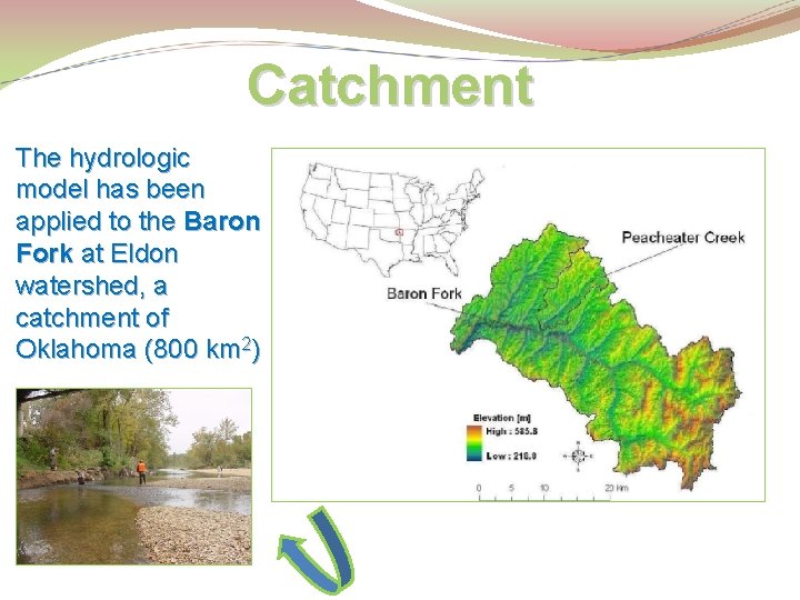 Catchment The hydrologic model has been applied to the Baron Fork at Eldon watershed,