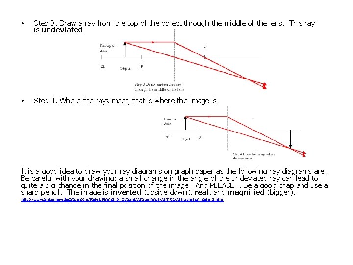  • Step 3. Draw a ray from the top of the object through