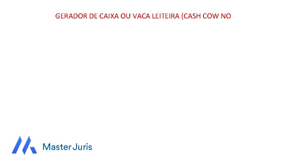 GERADOR DE CAIXA OU VACA LEITEIRA (CASH COW NO 