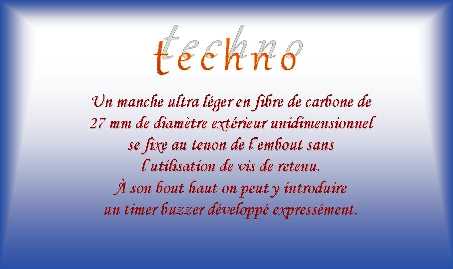 techno Un manche ultra léger en fibre de carbone de 27 mm de diamètre