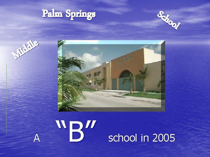 Palm Springs e l d d i M A “B” Sch ool school in