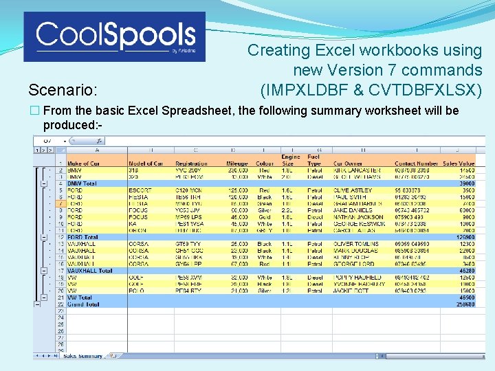 Scenario: Creating Excel workbooks using new Version 7 commands (IMPXLDBF & CVTDBFXLSX) � From Scenario: Creating Excel workbooks using new Version 7 commands (IMPXLDBF & CVTDBFXLSX) � From