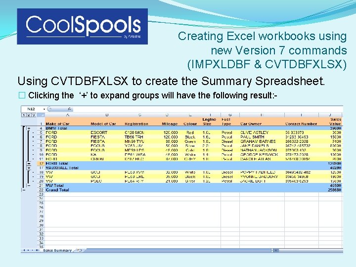 Creating Excel workbooks using new Version 7 commands (IMPXLDBF & CVTDBFXLSX) Using CVTDBFXLSX to Creating Excel workbooks using new Version 7 commands (IMPXLDBF & CVTDBFXLSX) Using CVTDBFXLSX to