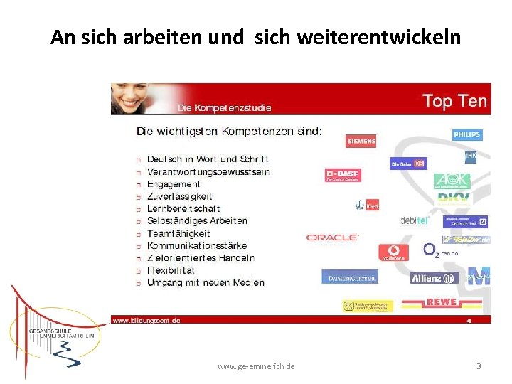 An sich arbeiten und sich weiterentwickeln www. ge-emmerich. de 3 