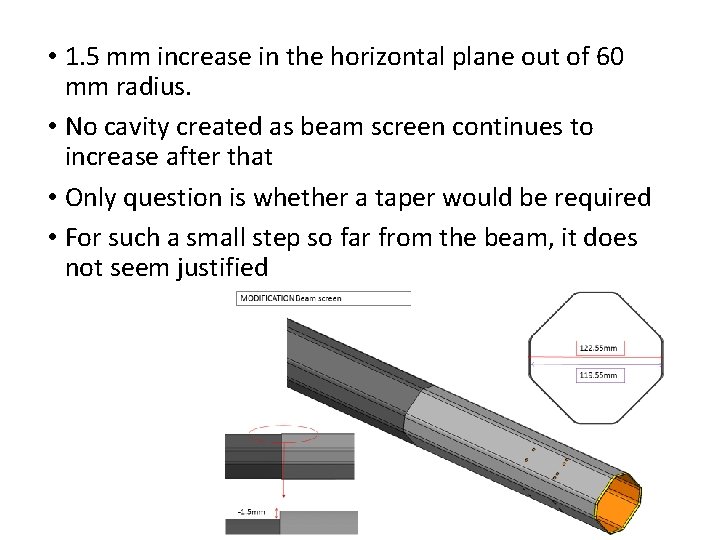  • 1. 5 mm increase in the horizontal plane out of 60 mm