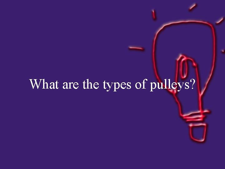 What are the types of pulleys? 
