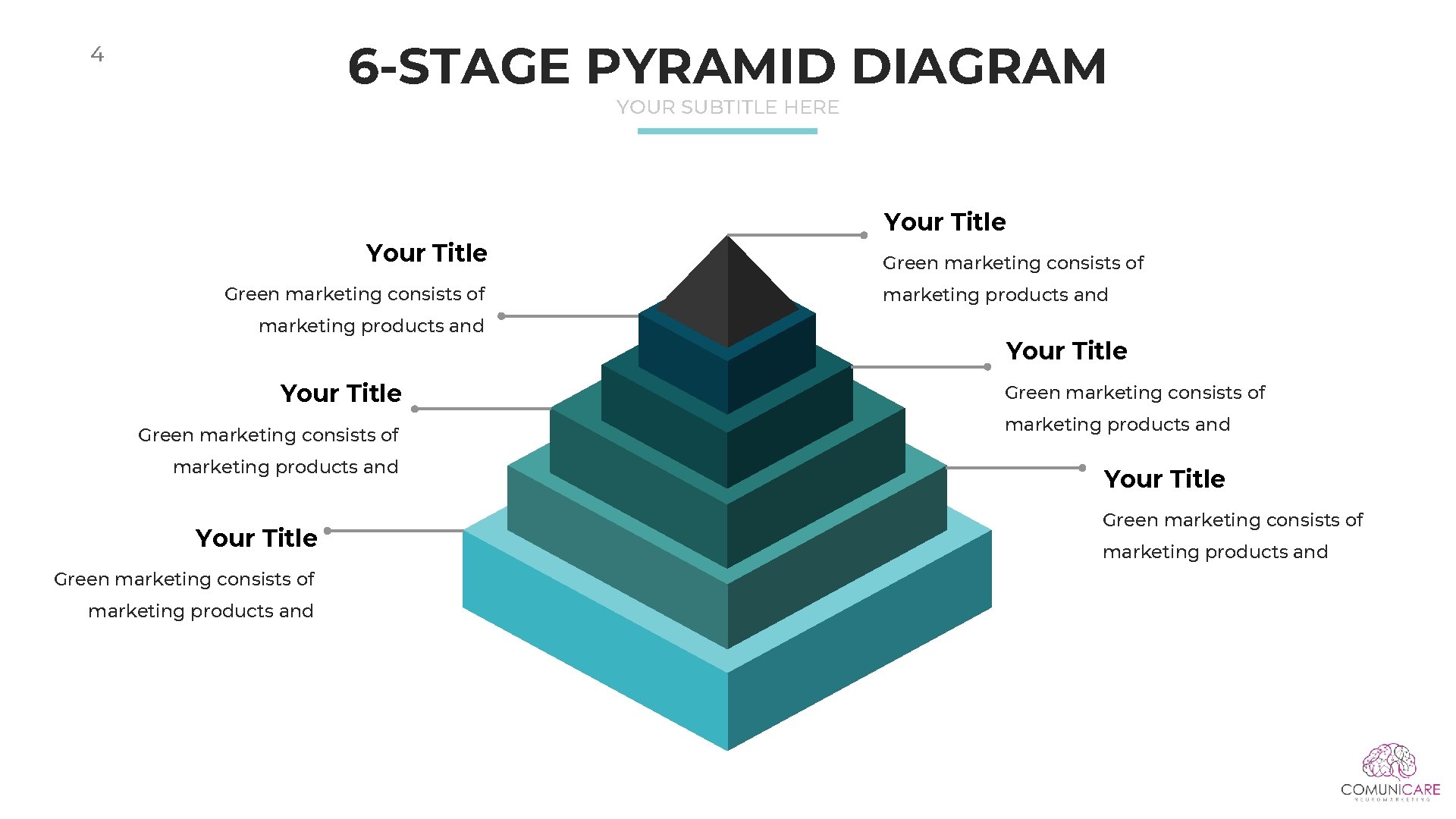 6 -STAGE PYRAMID DIAGRAM 4 YOUR SUBTITLE HERE Your Title Green marketing consists of 6 -STAGE PYRAMID DIAGRAM 4 YOUR SUBTITLE HERE Your Title Green marketing consists of