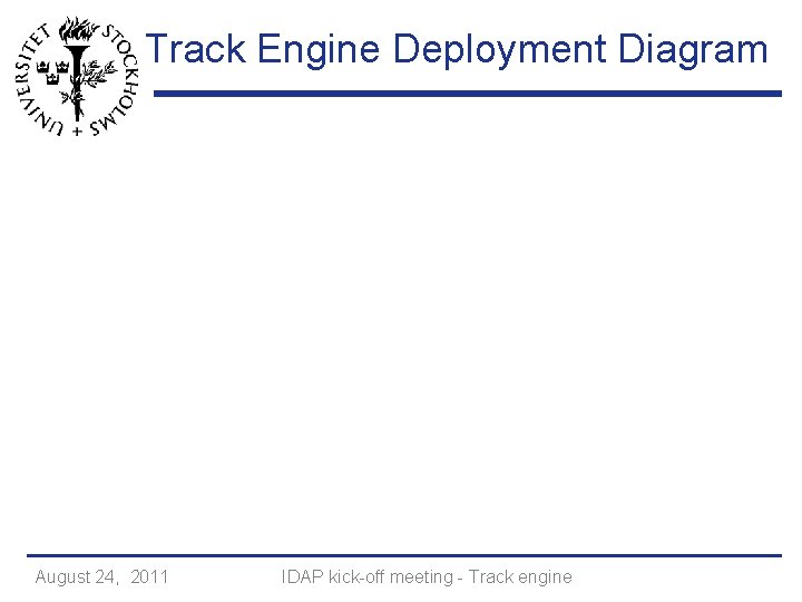 Track Engine Deployment Diagram August 24, 2011 IDAP kick-off meeting - Track engine 