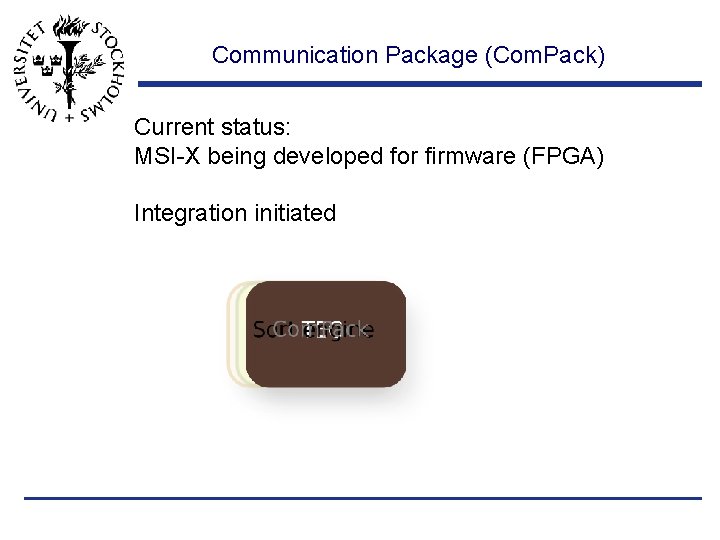Communication Package (Com. Pack) Current status: MSI-X being developed for firmware (FPGA) Integration initiated