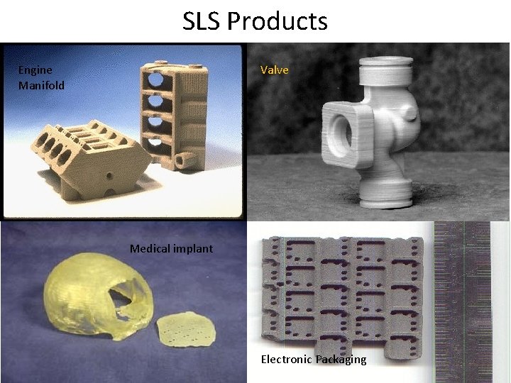 SLS Products Engine Manifold Valve Medical implant Electronic Packaging 