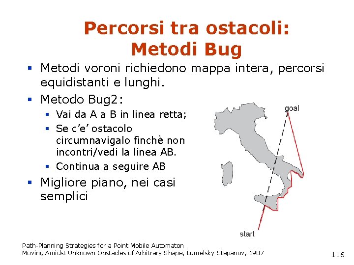 Percorsi tra ostacoli: Metodi Bug § Metodi voroni richiedono mappa intera, percorsi equidistanti e