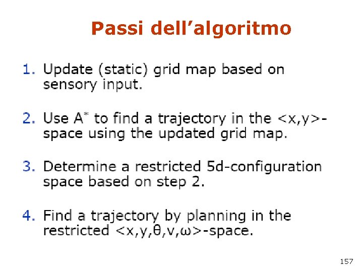 Passi dell’algoritmo 157 