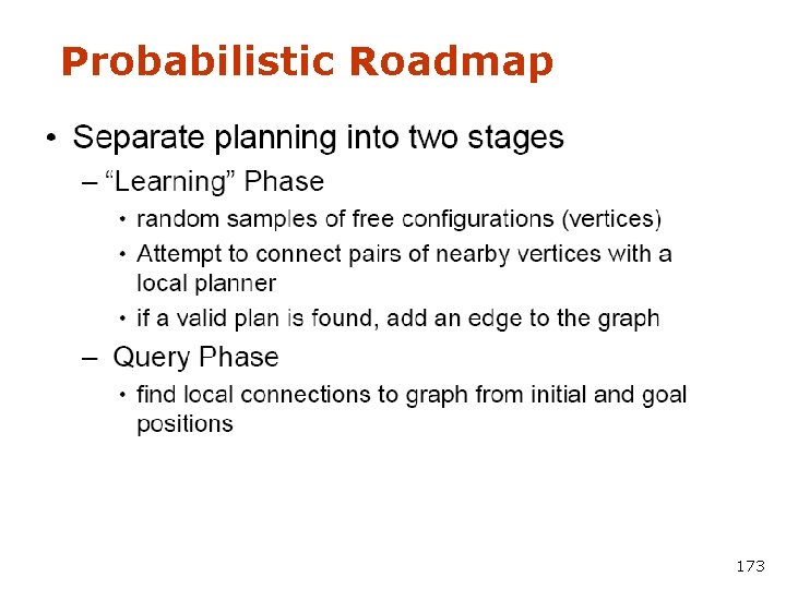 Probabilistic Roadmap 173 