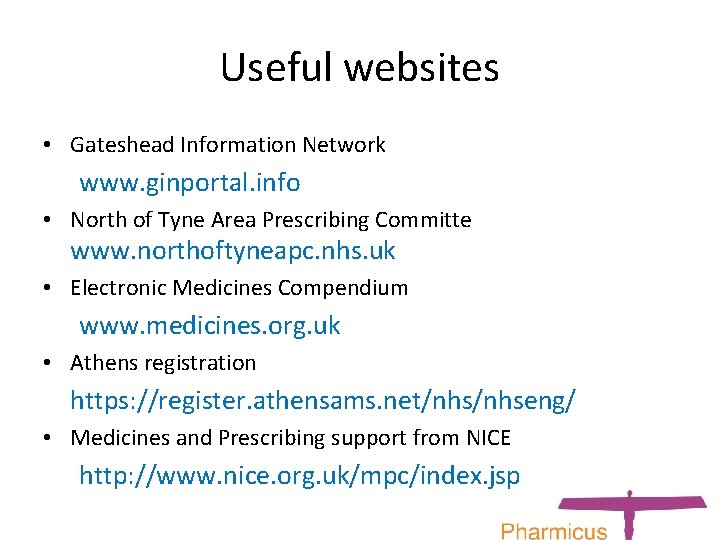 Useful websites • Gateshead Information Network www. ginportal. info • North of Tyne Area