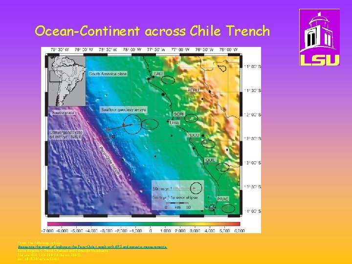 Ocean-Continent across Chile Trench From the following article: Measuring the onset of locking in