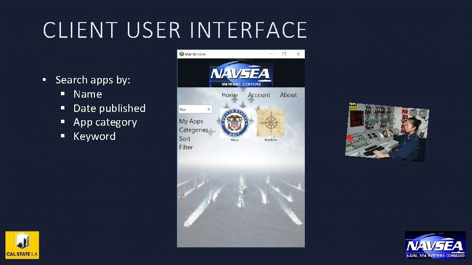 CLIENT USER INTERFACE • Search apps by: § Name § Date published § App