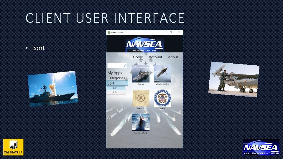 CLIENT USER INTERFACE • Sort 