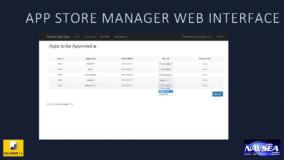 APP STORE MANAGER WEB INTERFACE 