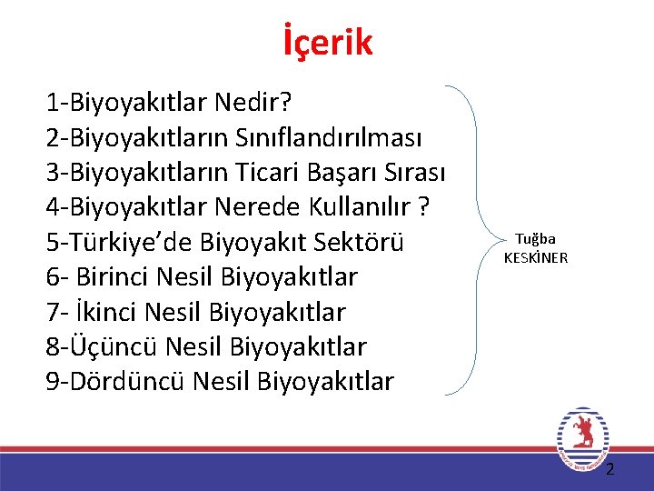 İçerik 1 -Biyoyakıtlar Nedir? 2 -Biyoyakıtların Sınıflandırılması 3 -Biyoyakıtların Ticari Başarı Sırası 4 -Biyoyakıtlar