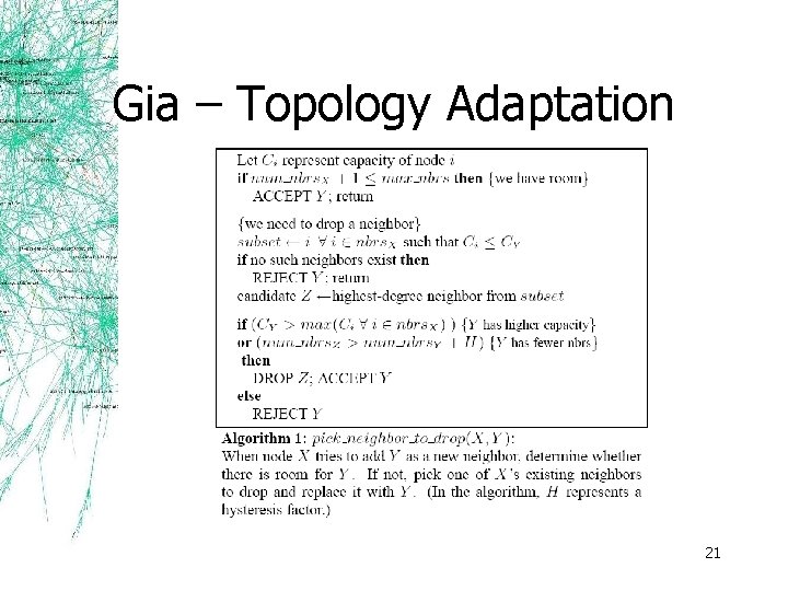 Gia – Topology Adaptation 21 