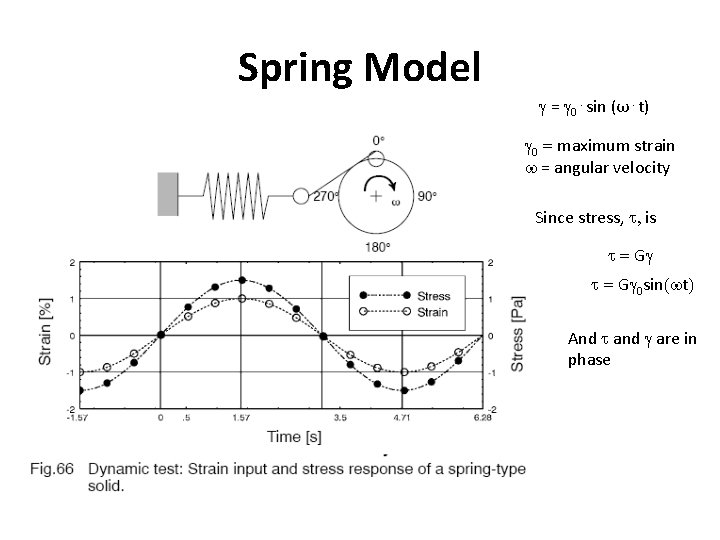 Spring Model = 0⋅sin (ω⋅t) 0 = maximum strain w = angular velocity Since