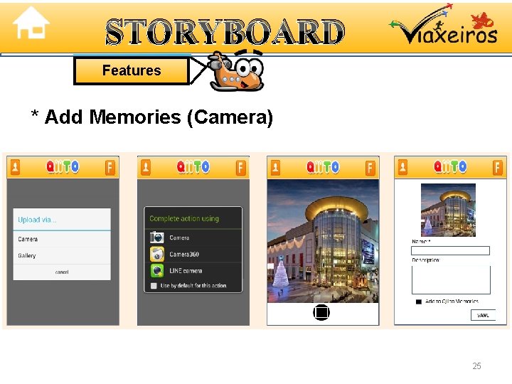 STORYBOARD Features * Add Memories (Camera) 25 