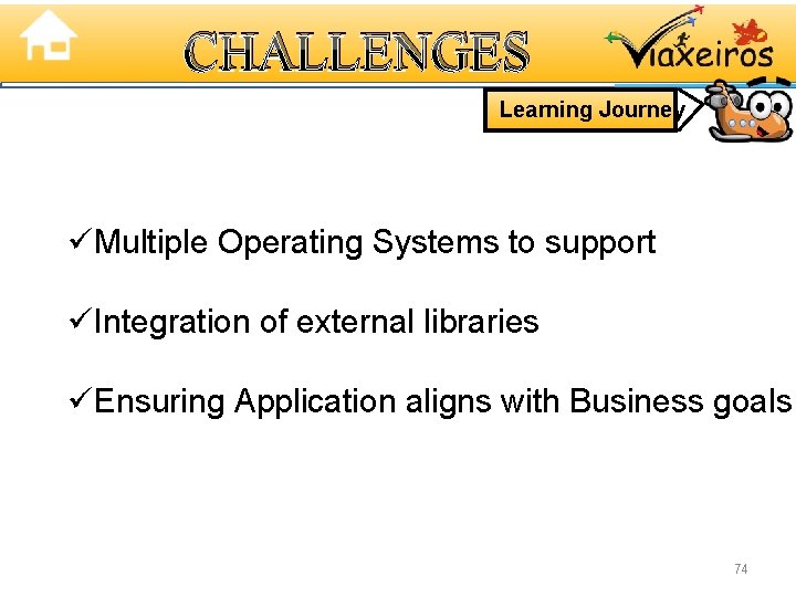 CHALLENGES Learning Journey üMultiple Operating Systems to support üIntegration of external libraries üEnsuring Application