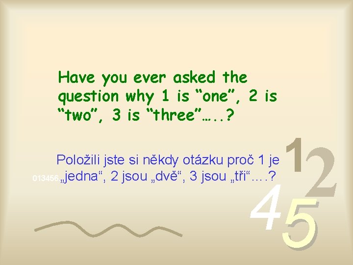 Have you ever asked the question why 1 is “one”, 2 is “two”, 3