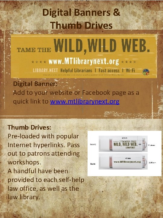 Digital Banners & Thumb Drives Digital Banner: Add to your website or Facebook page