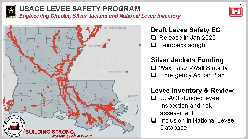 10 USACE LEVEE SAFETY PROGRAM Engineering Circular, Silver Jackets and National Levee Inventory Draft